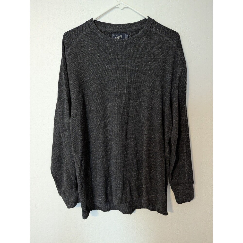 Grayers Spencer Thermal Crew Long Sleeve Tee Shirt Charcoal Grey Men's XL